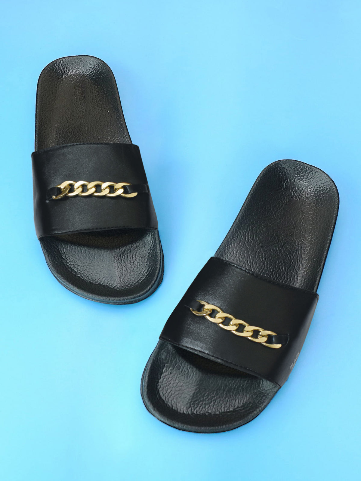 Black Camel Chain Style Slide For Men