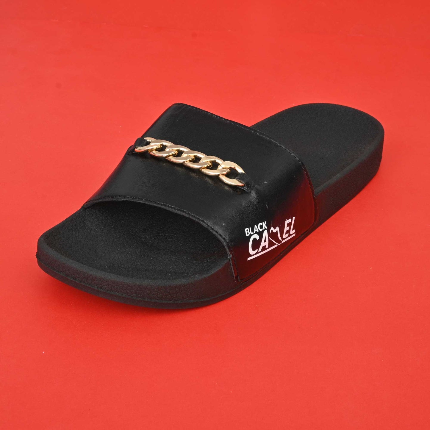 Black Camel Chain Style Slide For Men