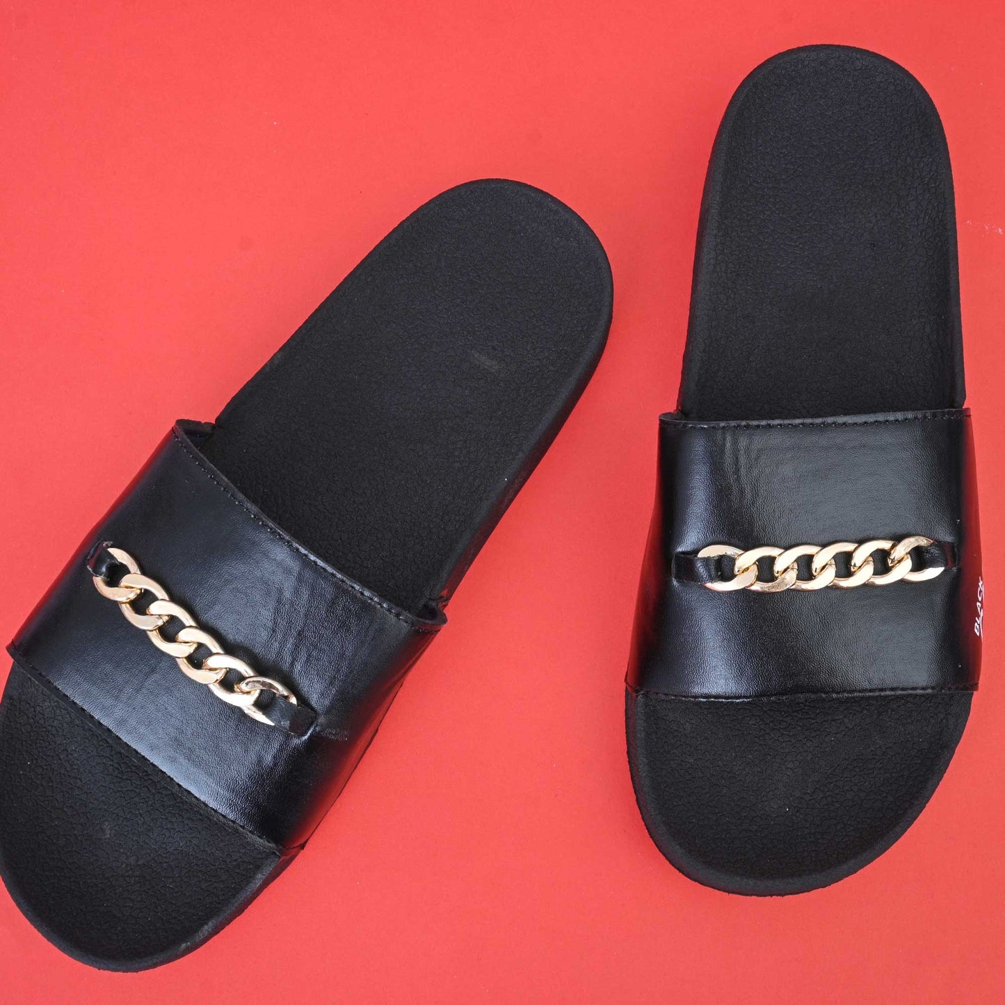 Black Camel Chain Style Slide For Men