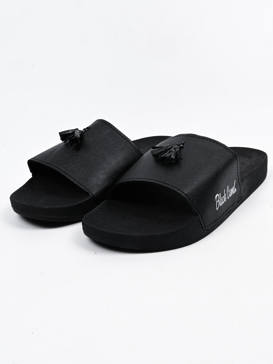 Black Camel Tassel Slide Slipper for men