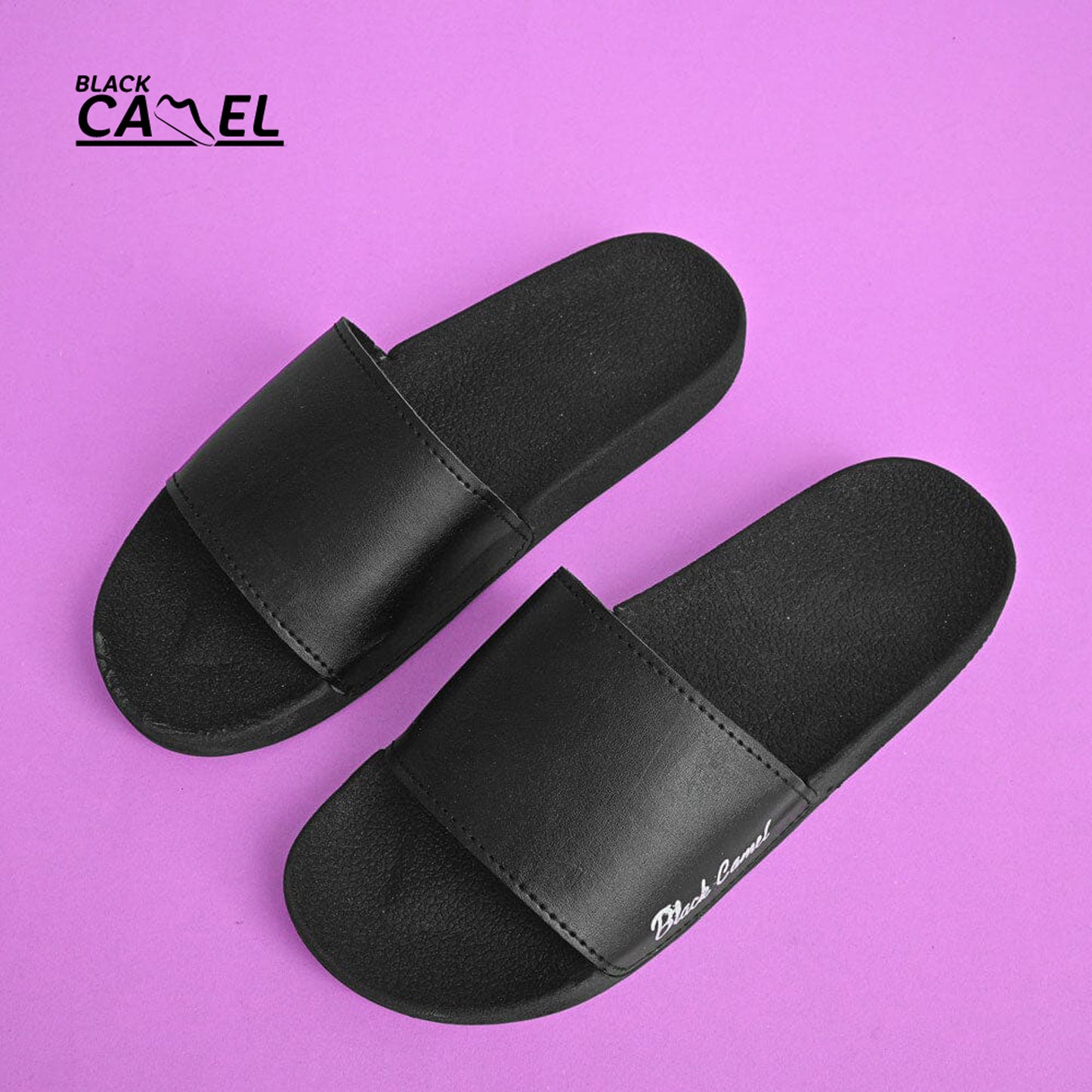 Black camel Slippers for men Slide for men